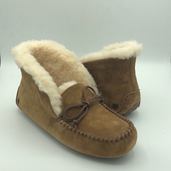UGG Shoes - UGG Chestnut Alena Suede Sheepskin Slippers